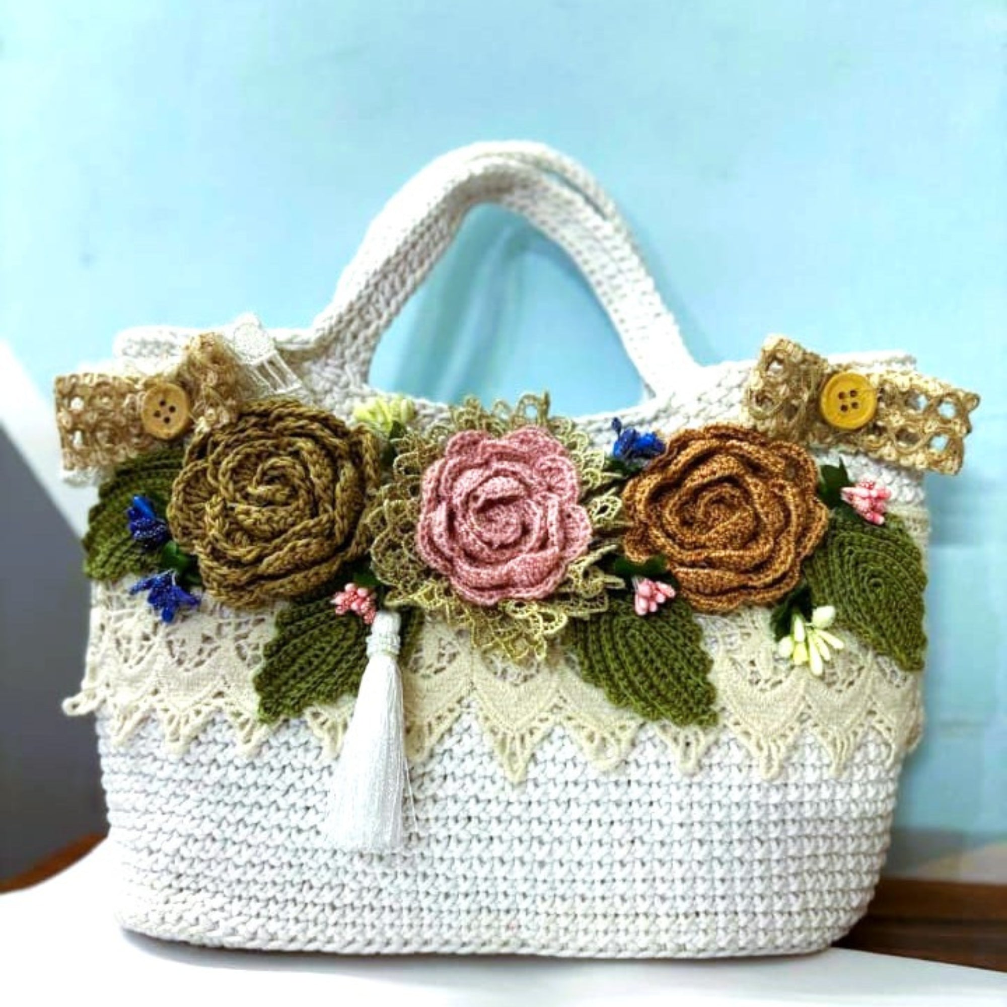 Handmade Crochet Tote Bag – Stylish, Sustainable & flower desgin  SaaikaCrafts