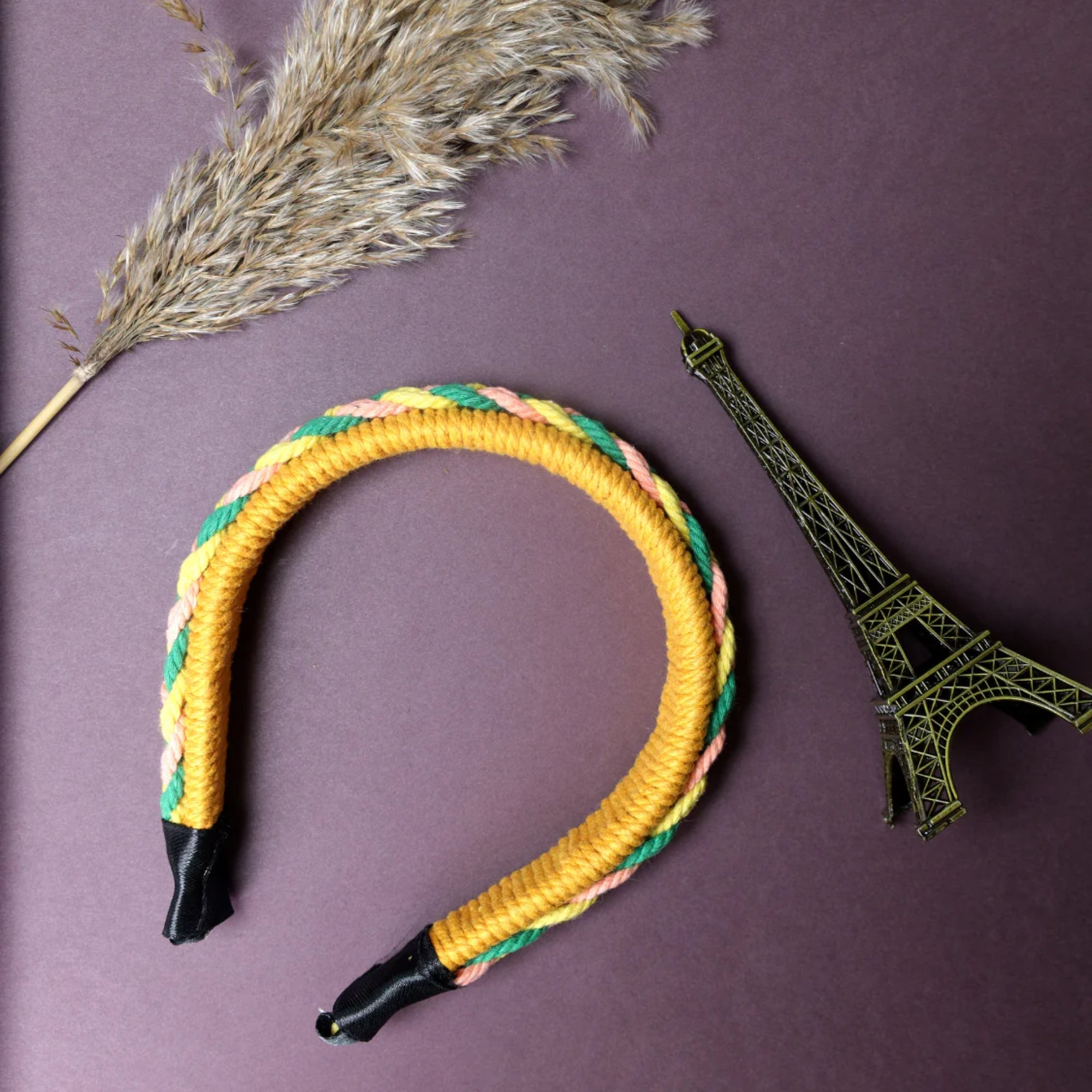 handmade macrame hair bands boho hair accessories by Saaika Crafts