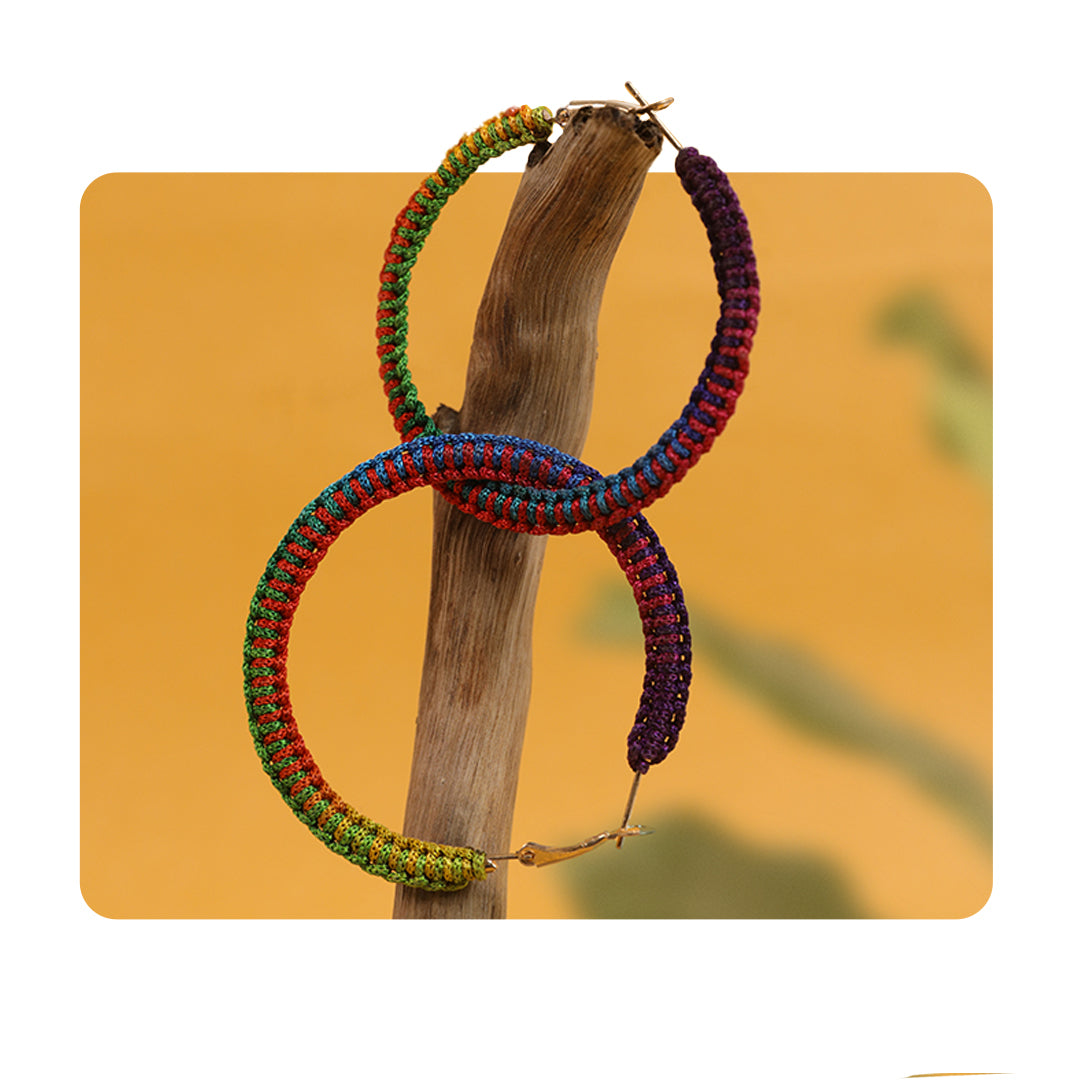 macrame earrings handcrafted by Saaika Crafts