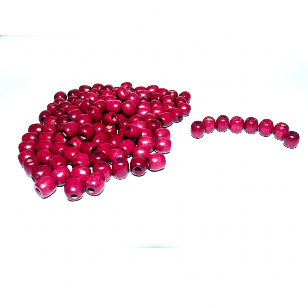 12 mm red wooden beads for macrame and handicrafts 
