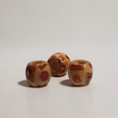Pattern Wooden Beads for Macrame & Crafts