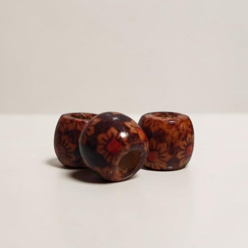 Pattern Wooden Beads for Macrame & Crafts