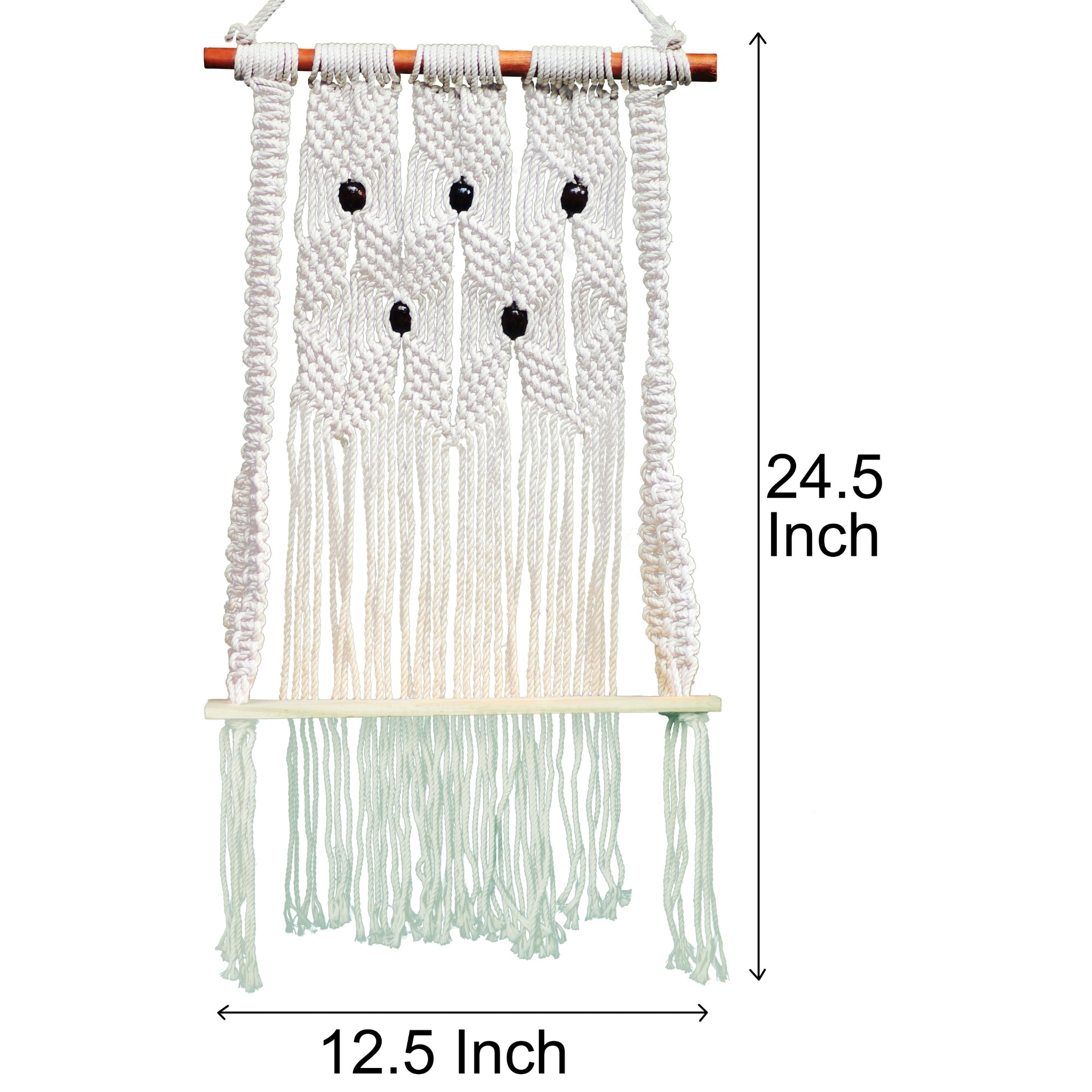 Macmrae wall hanging  Royal brown beads bohemian design With planks