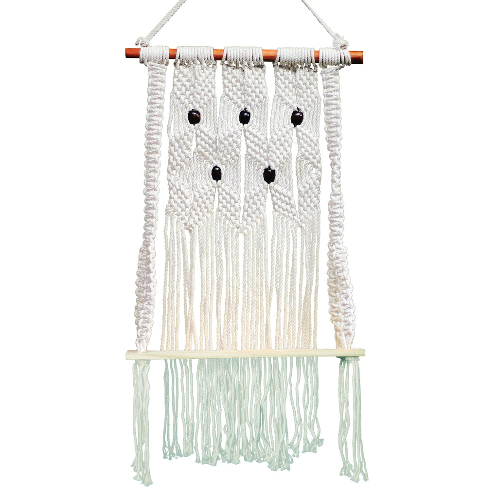 Macmrae wall hanging  Royal brown beads bohemian design With planks