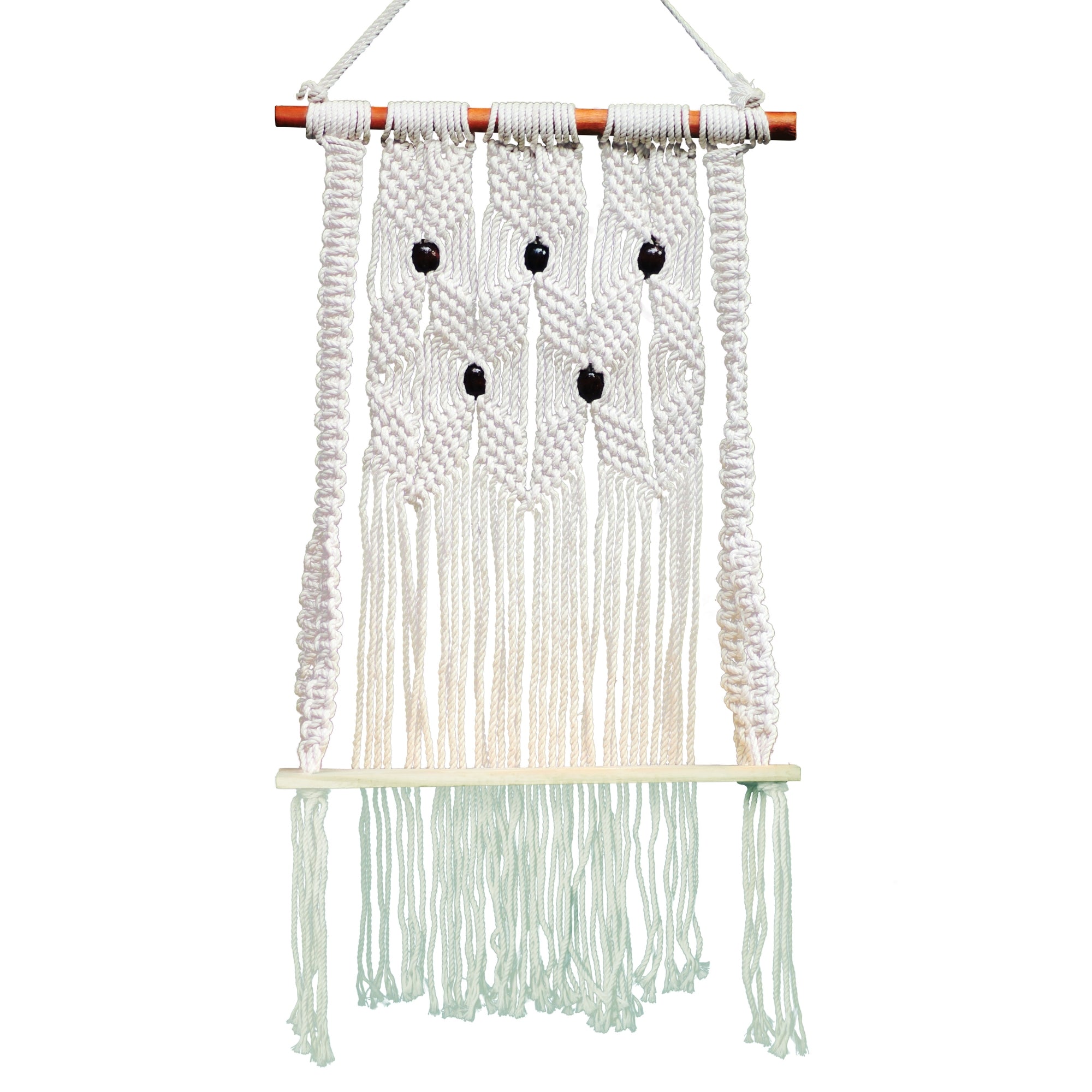 Macmrae wall hanging  Royal brown beads bohemian design With planks