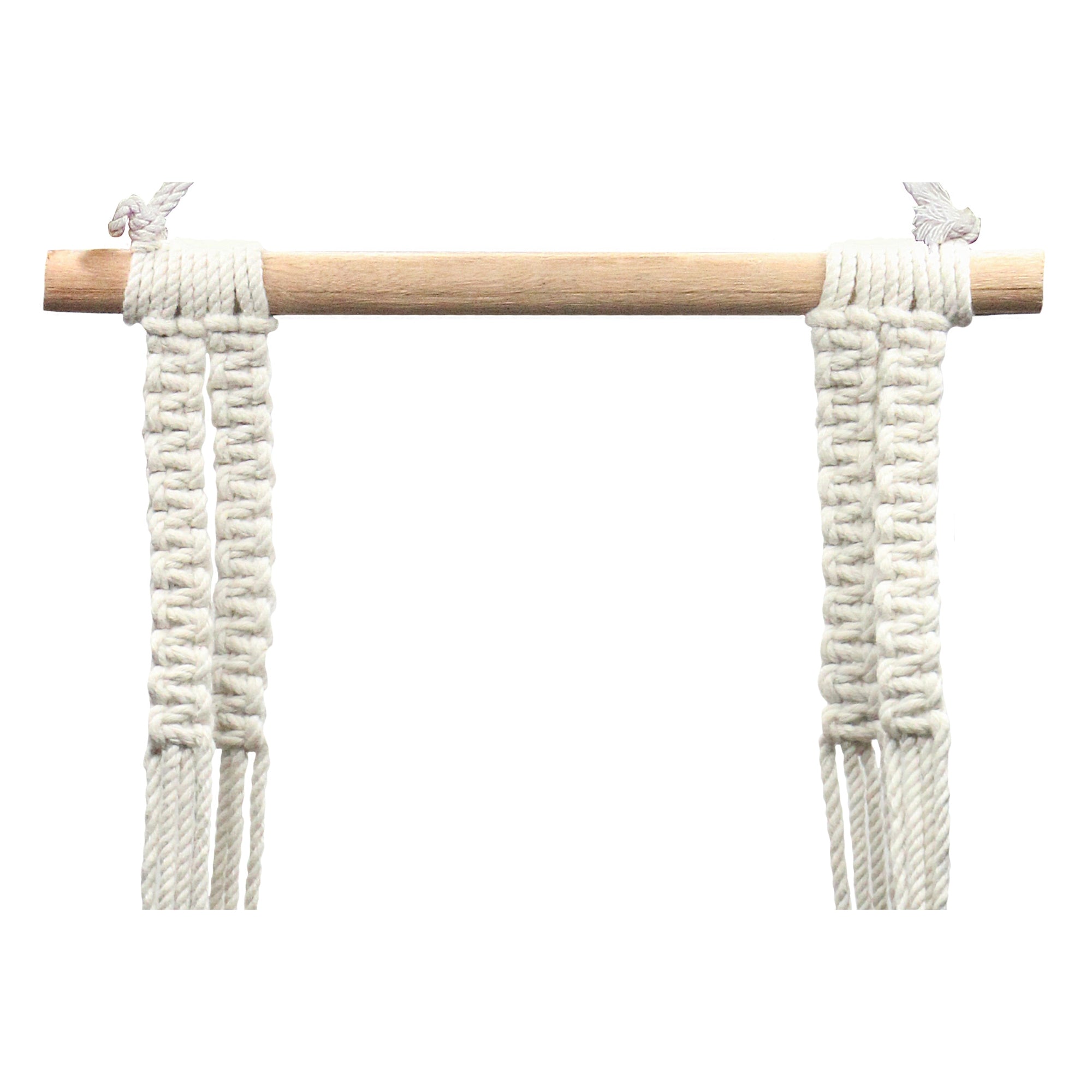 Macrame wall hanging with plank