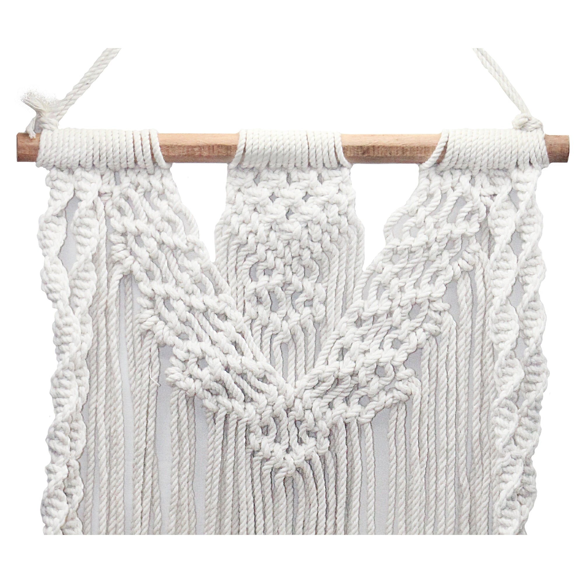 Macrame Wall Hanging with Plank & Back Cover – Elegant Cotton Craft