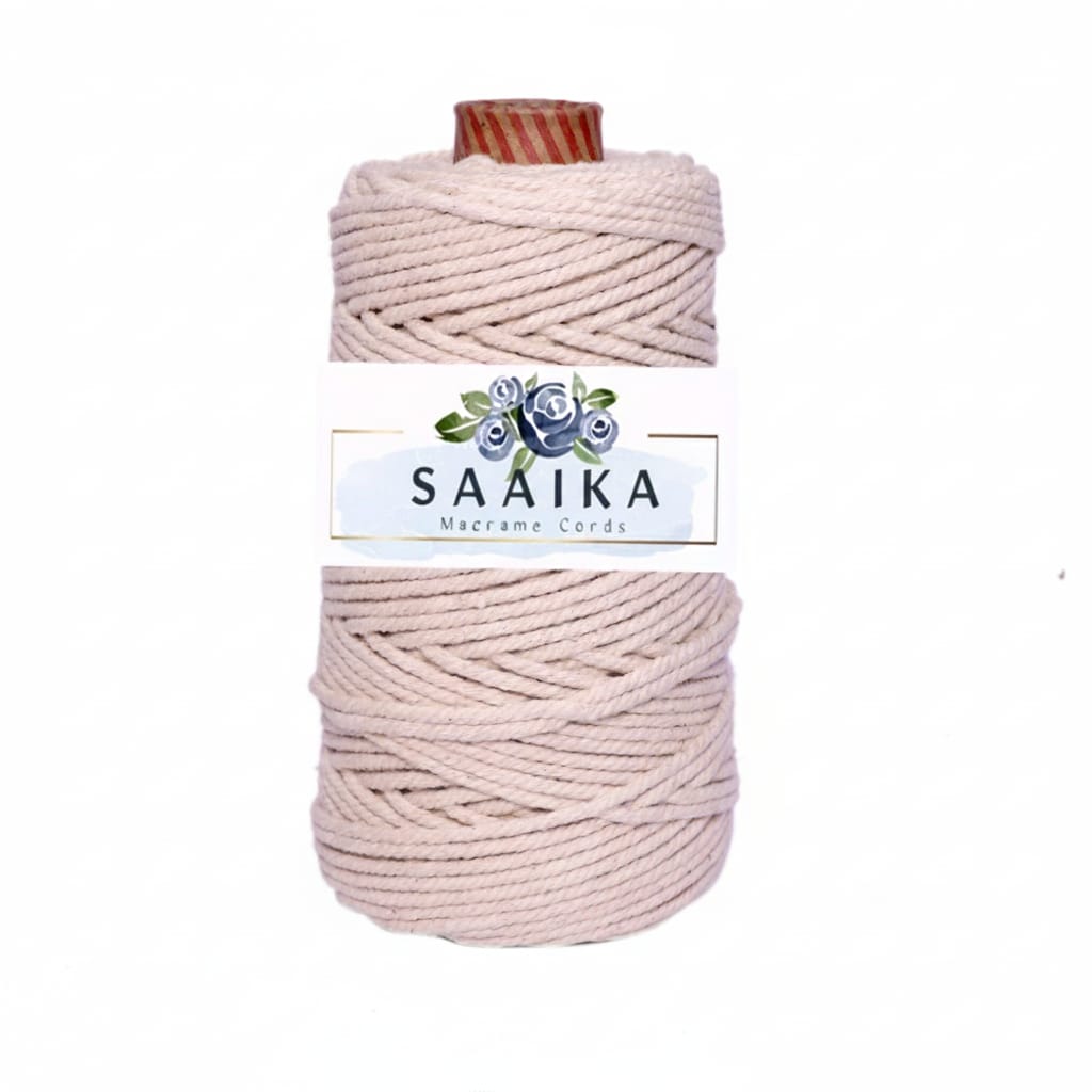 “Premium quality off white 3mm macrame cord made from soft cotton for handmade decor and macrame projects”