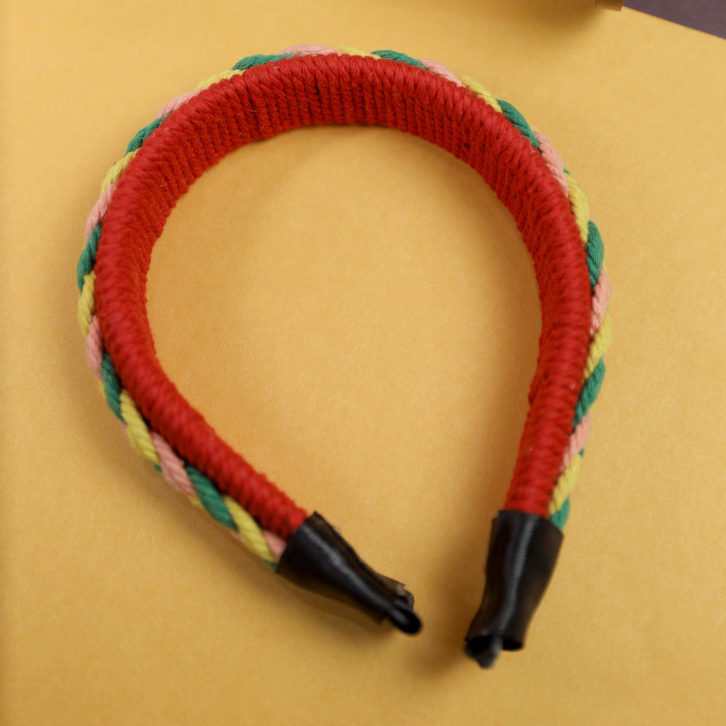 Bohemian Style Handmade Macrame Hairband – Refreshing Green Tones