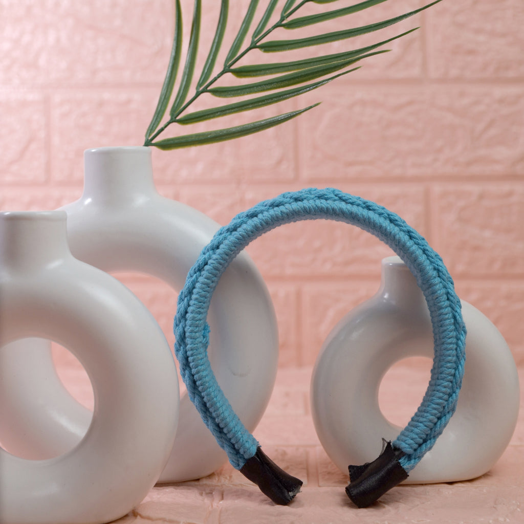 Bohemian Style Handmade Macrame Hairband – Refreshing Green Tones