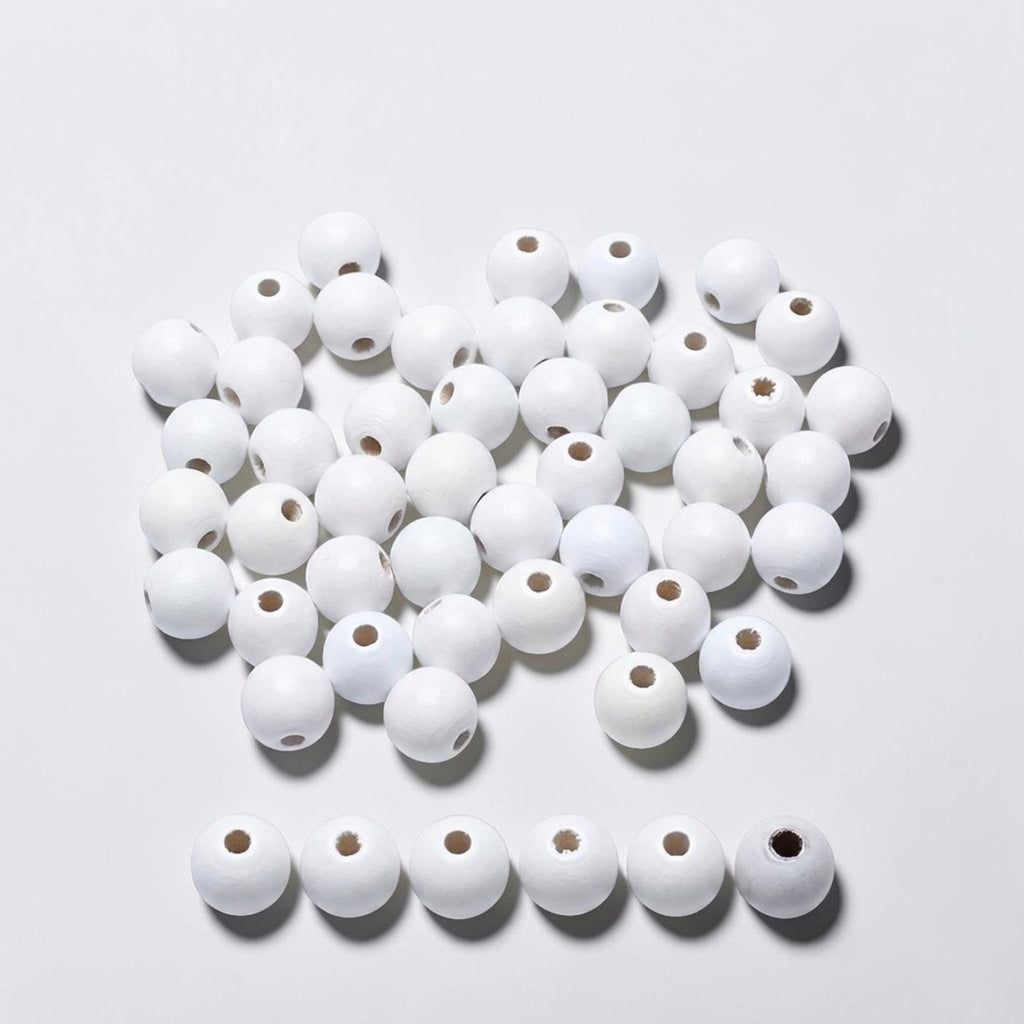 Round Colourful Wooden Beads for Crafts | DIY Jewelry & Macramé Supplies | Multicolor Wood Beads