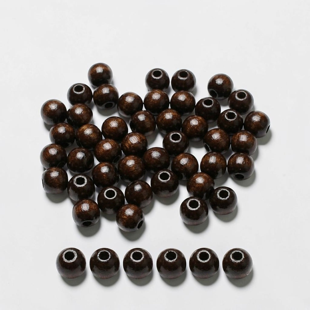 Round Colourful Wooden Beads for Crafts | DIY Jewelry & Macramé Supplies | Multicolor Wood Beads