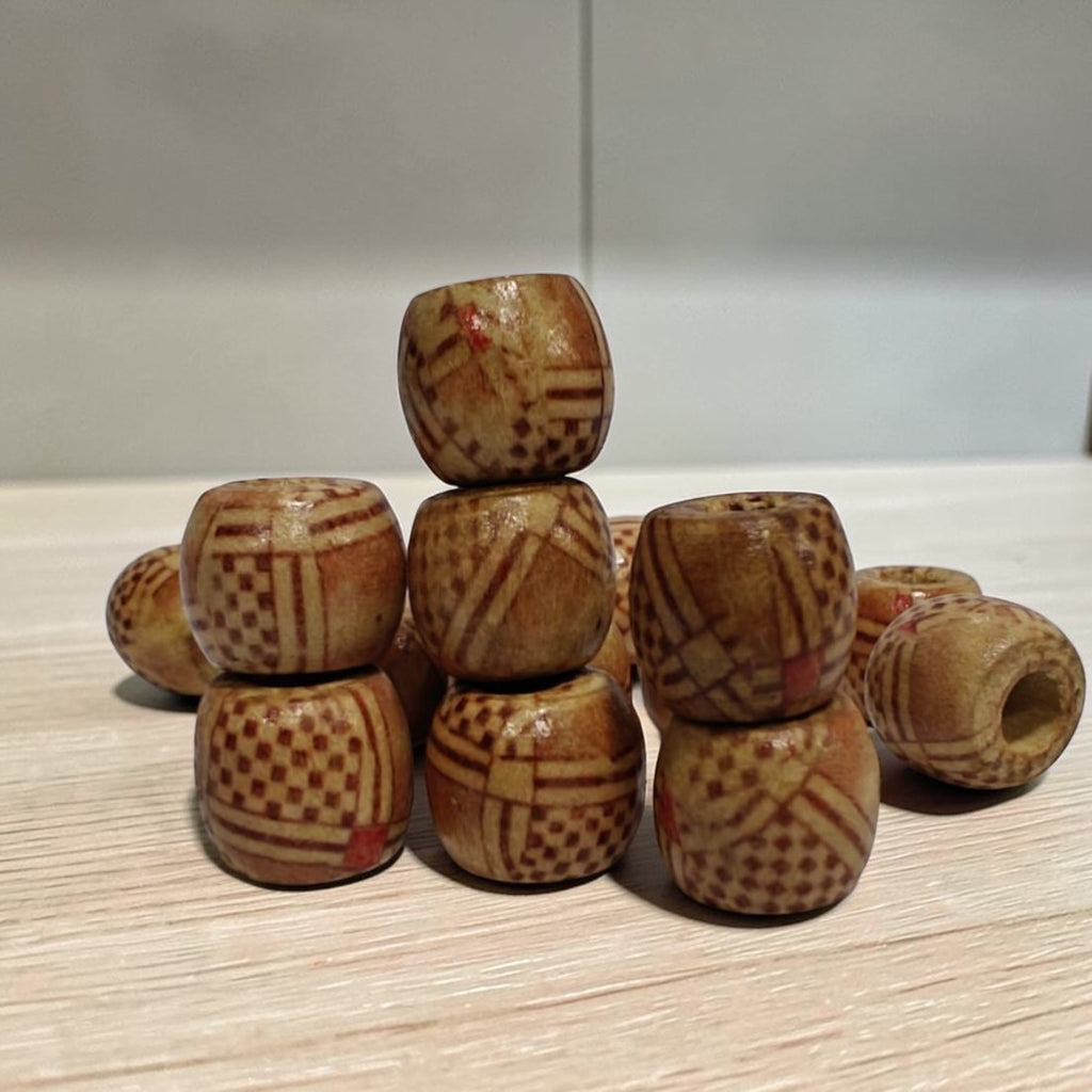 Pattern Wooden Beads for Macrame & Crafts