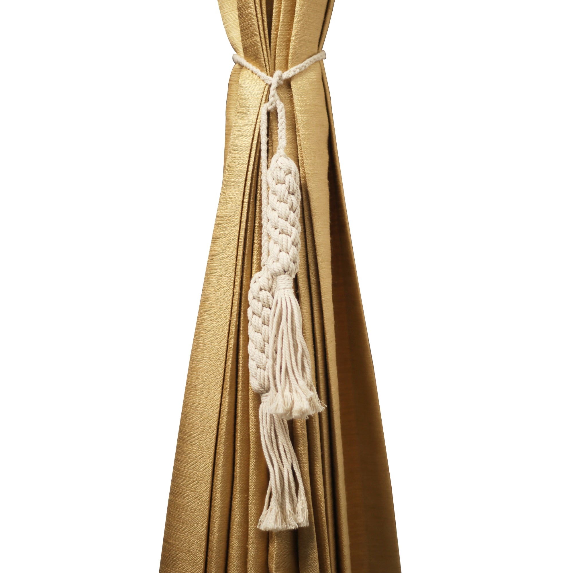 Macrame curtain tie