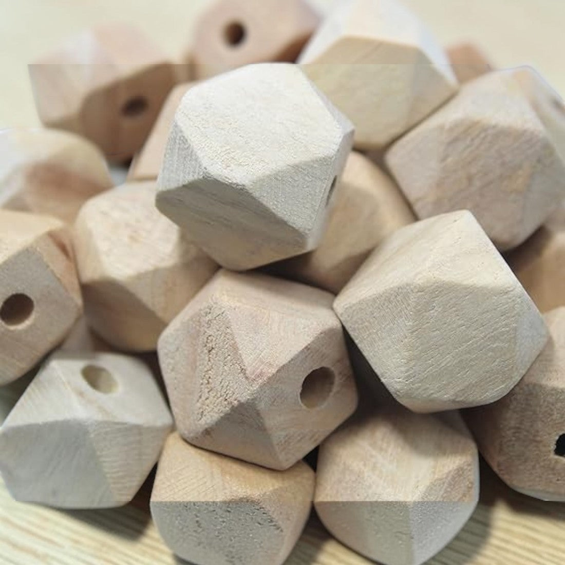 Hexagonal Wooden Beads for Macrame & Crafts