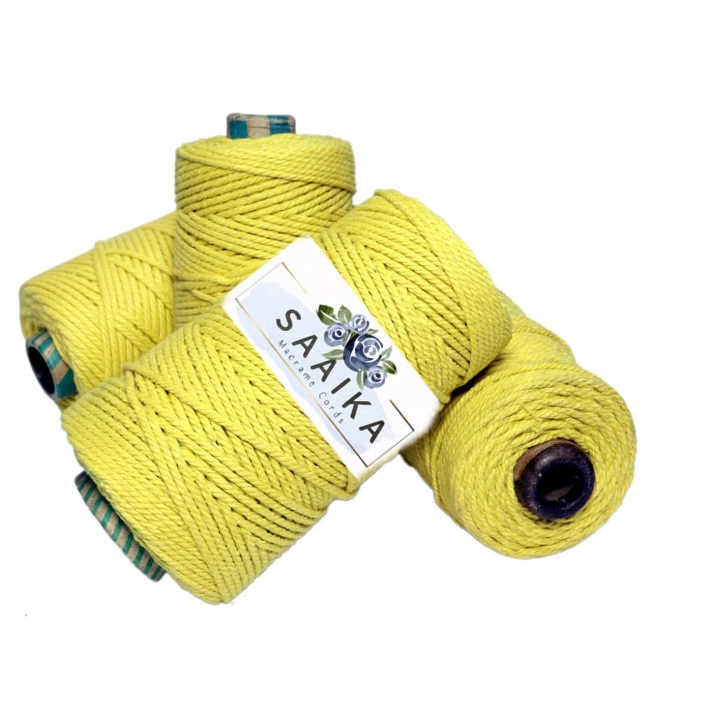 musturd yellow “Premium quality 3mm macrame cord made from soft cotton for handmade decor and macrame projects”