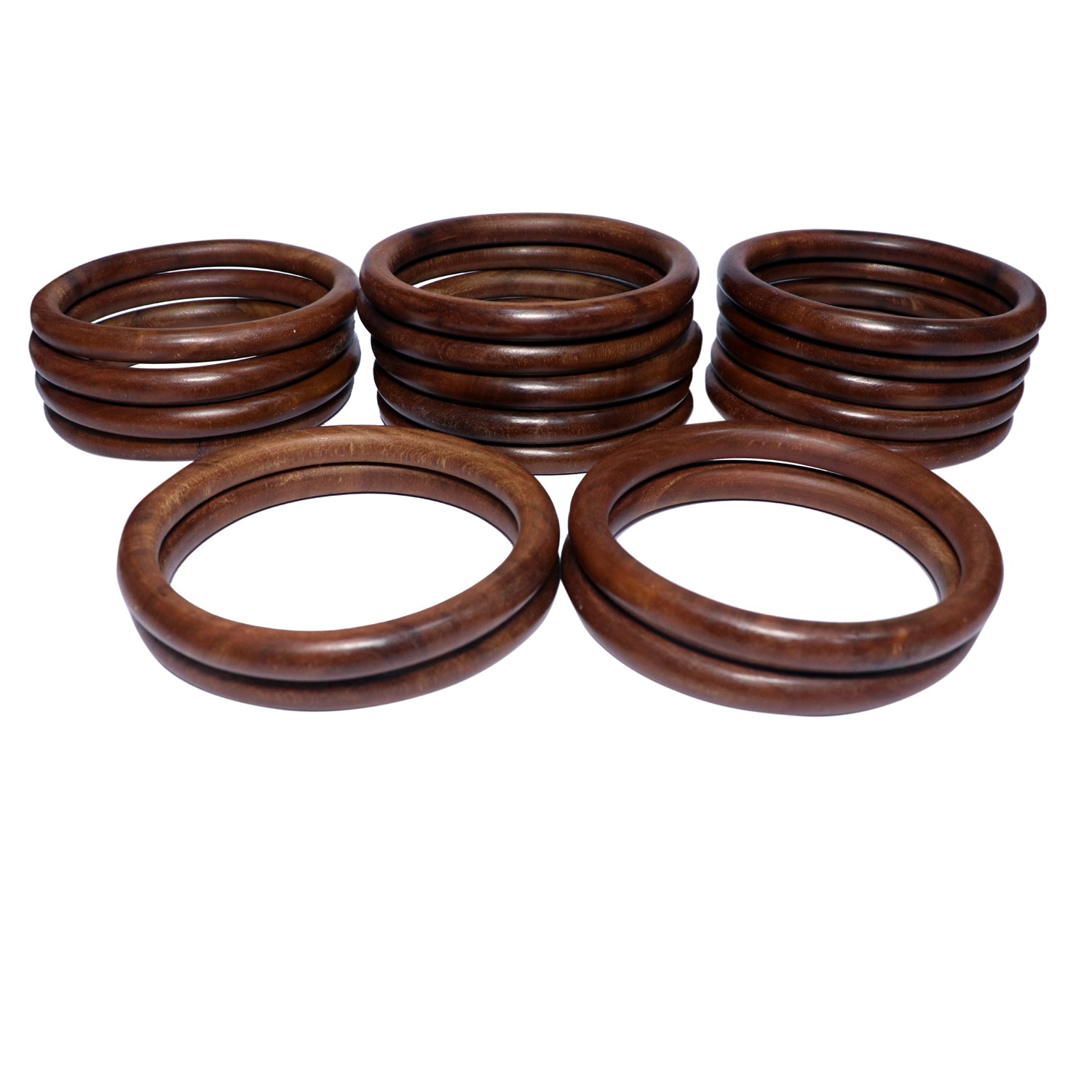 “Round wooden bag handle made from smooth natural wood for handbags, macrame bags and DIY crafts”