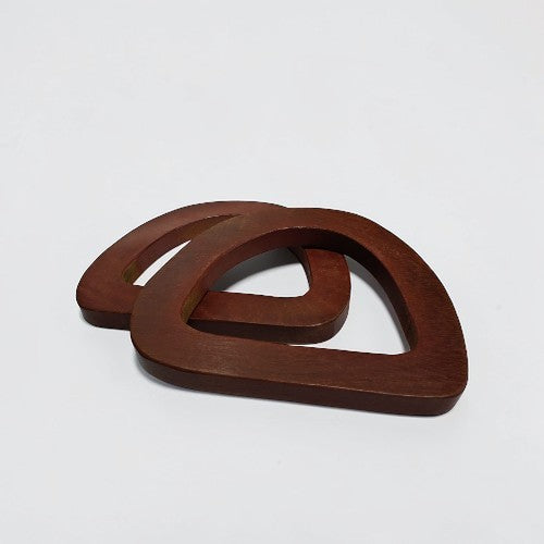 Wooden bag handle for macrame purse round shape saaika crafts