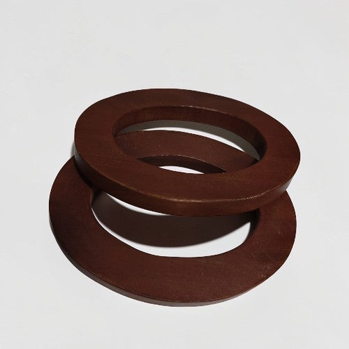 Wooden bag handle for macrame purse round shape saaika crafts
