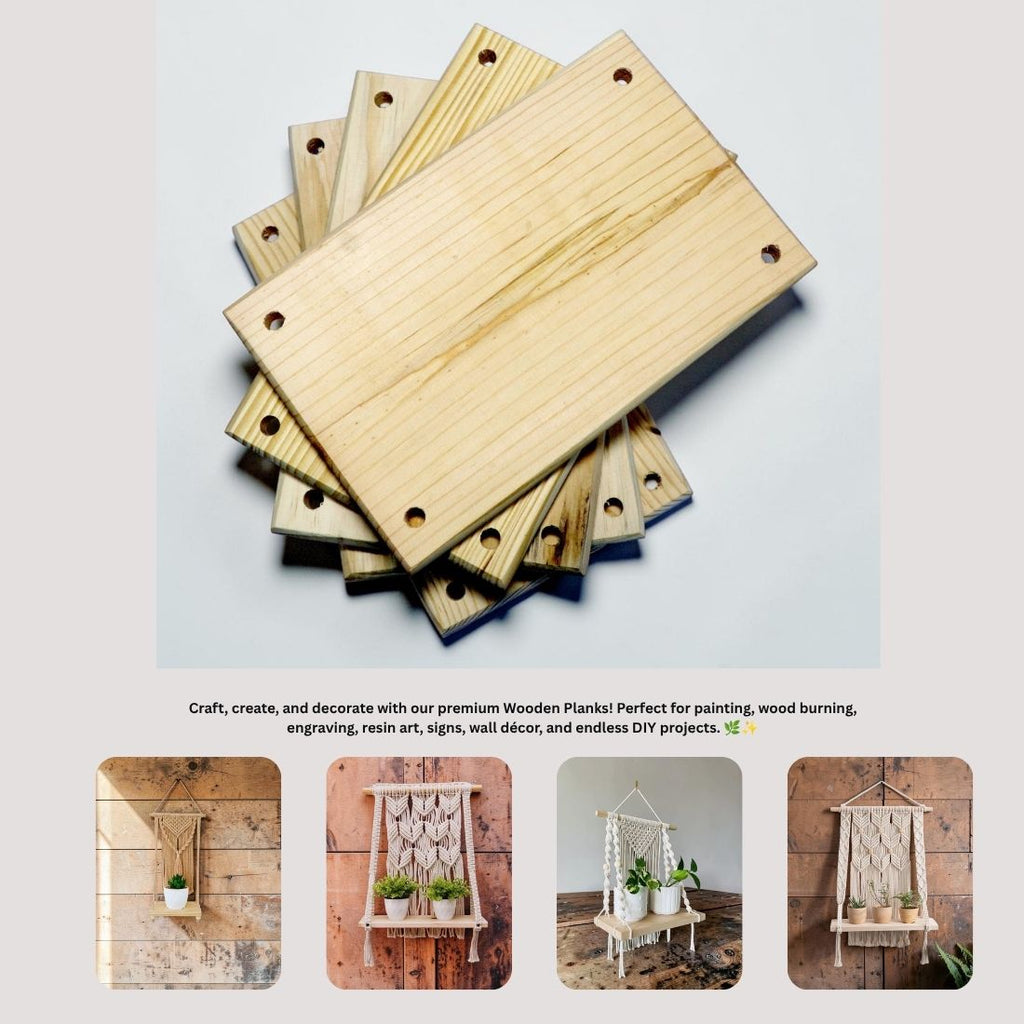 Wooden Planks for Macrame Shelf & DIY Crafts | Natural Wood Board | SaaikaCrafts