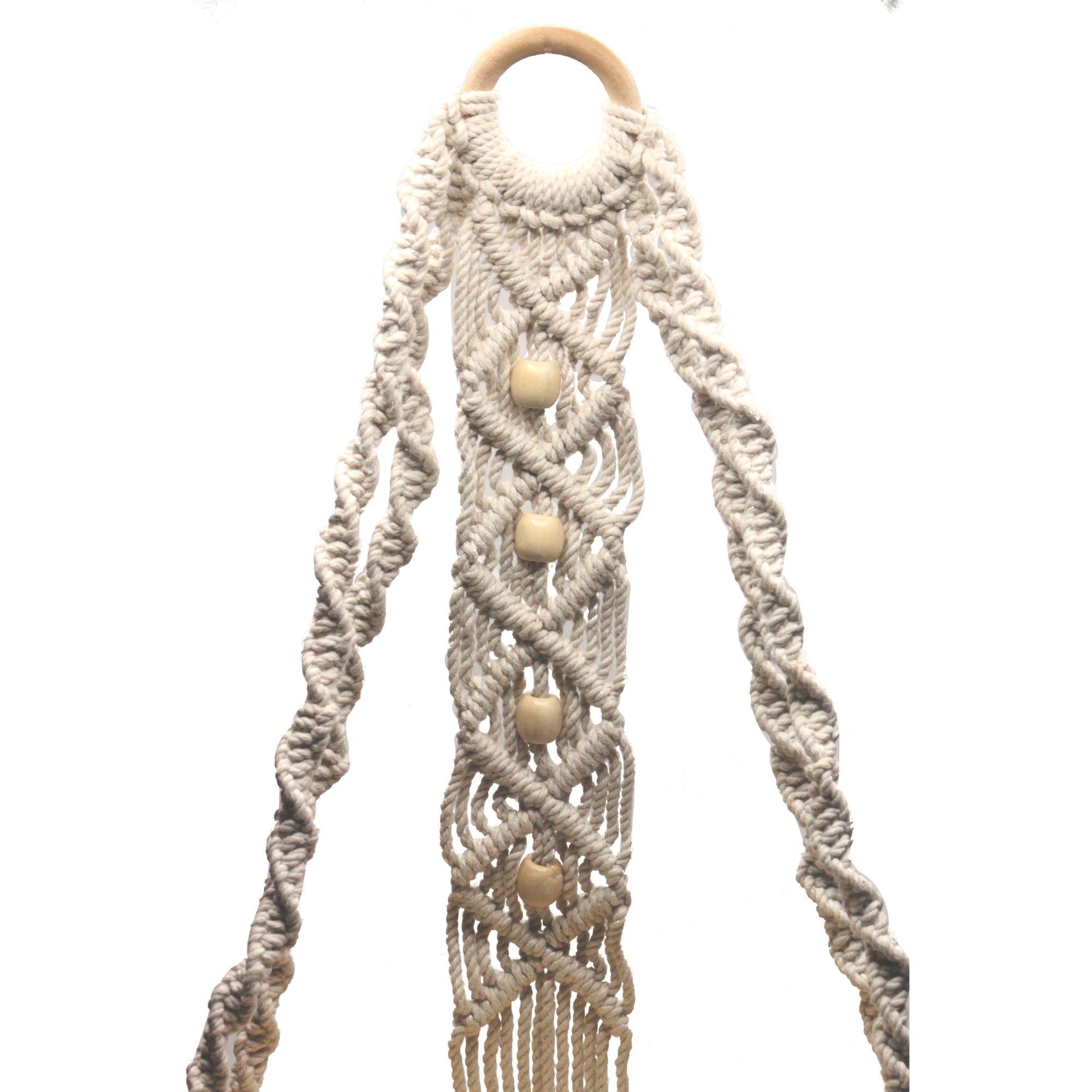 Macrame wall  hanging wooden rings with plank